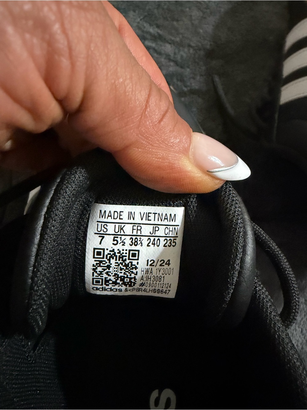 Adidas VL Court Bold “Black White Gum” Size 7 - Picture 6 of 6